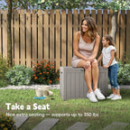 Outdoor Storage Box, 50 Gallon Waterproof Resin Deck Box, Storage Bin for Package Delivery, Patio Furniture Cushion, Garden Tools, Pool Accessories