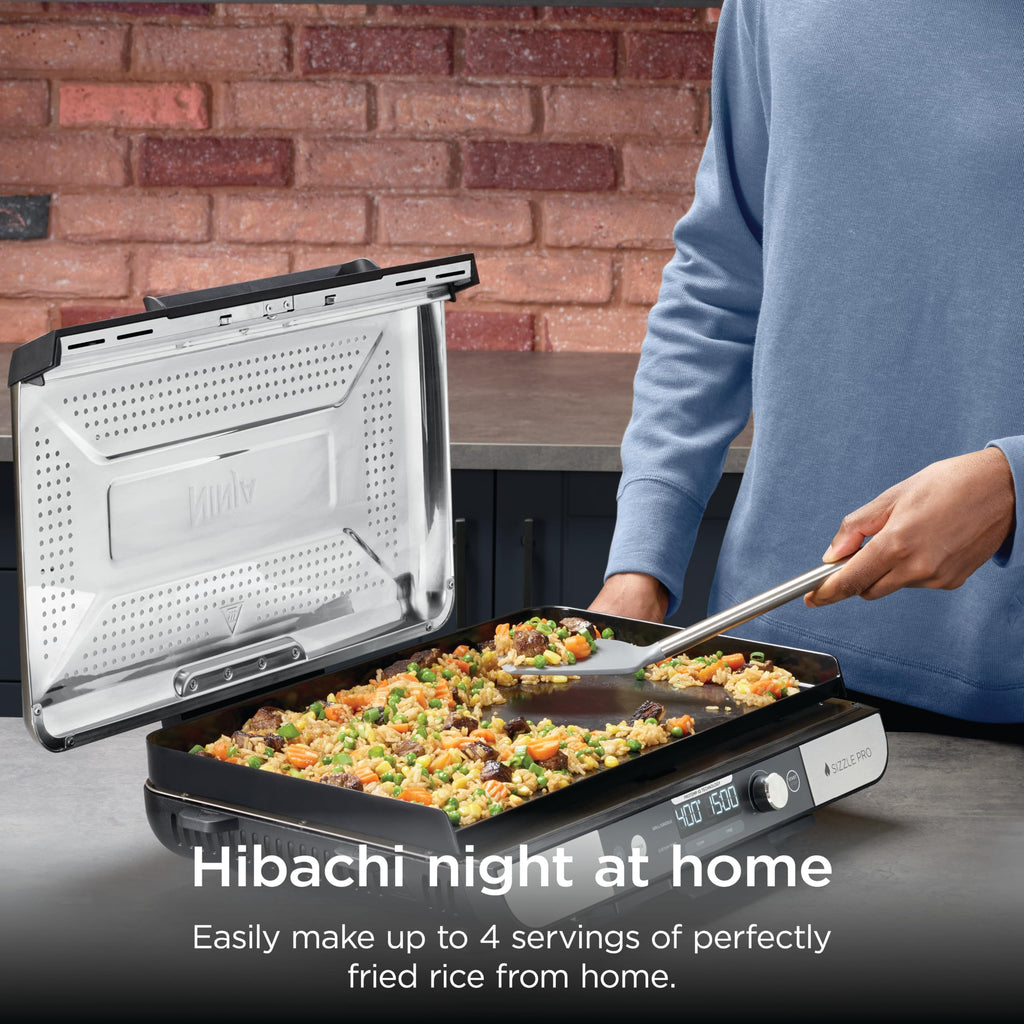 Ninja® Sizzle™ Pro XL 20'' Indoor Griddle & Grill, Silver, GX101