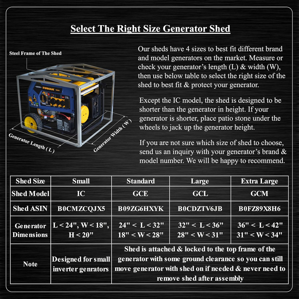 Generator Shed For Storing & Running Generator Outdoor - Combining Generator Covers While Running & Generator Covers for Outside Storage into one