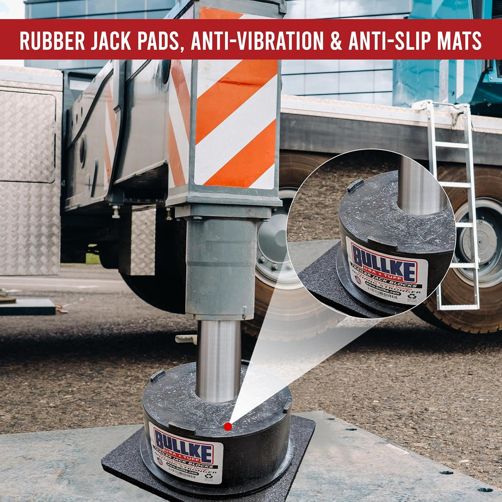 USA Made RV Leveling Jack Flex Pads 12" – Heavy-Duty Rubber Jack Pads (4-Pack) – Non-Slip, Shock-Absorbing Stabilizer Mats for Camper & Trailer