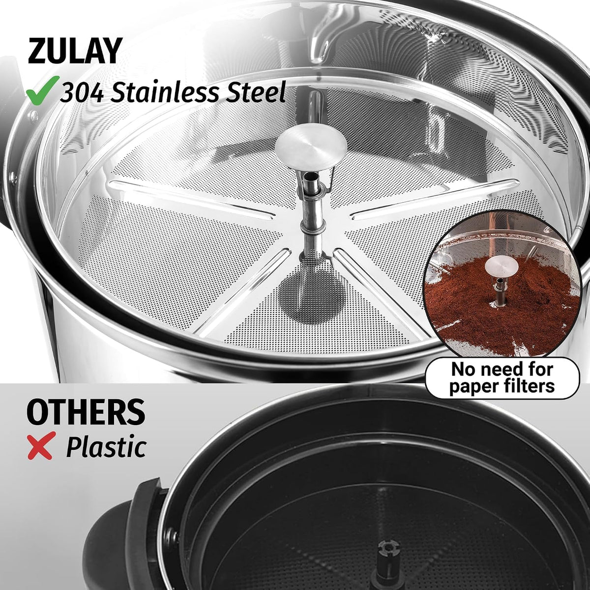 Zulay Commercial Coffee Maker, Coffee Urn 100 Cup, Large Coffee Percolator - 100 Cup Coffee Maker with Double-Wall Stainless Steel, Commercial Coffee