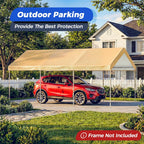 10x20 FT Carport Canopy Replacement Cover, Beige (Only Top Cover)