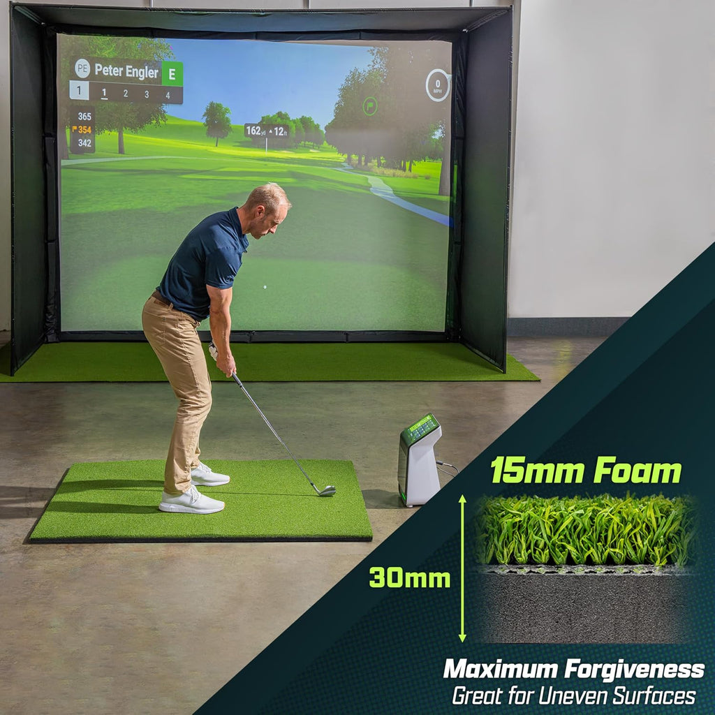 GoSports Elite Golf Hitting Mat for Indoor and Outdoor Practice - Withstands Thousands of Shots - Heavy-Duty Turf Driving Range Mats Works with Golf