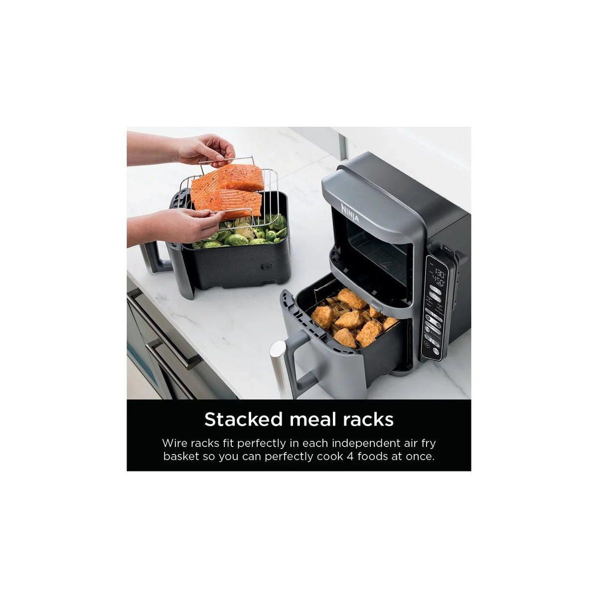 Ninja DoubleStack XL Smart 2-Basket Air Fryer, 10 QT