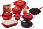 20-Piece Enameled Cast Iron Cookware Set With 10.25-Inch Skillet And 1.75-Quart Saucepan