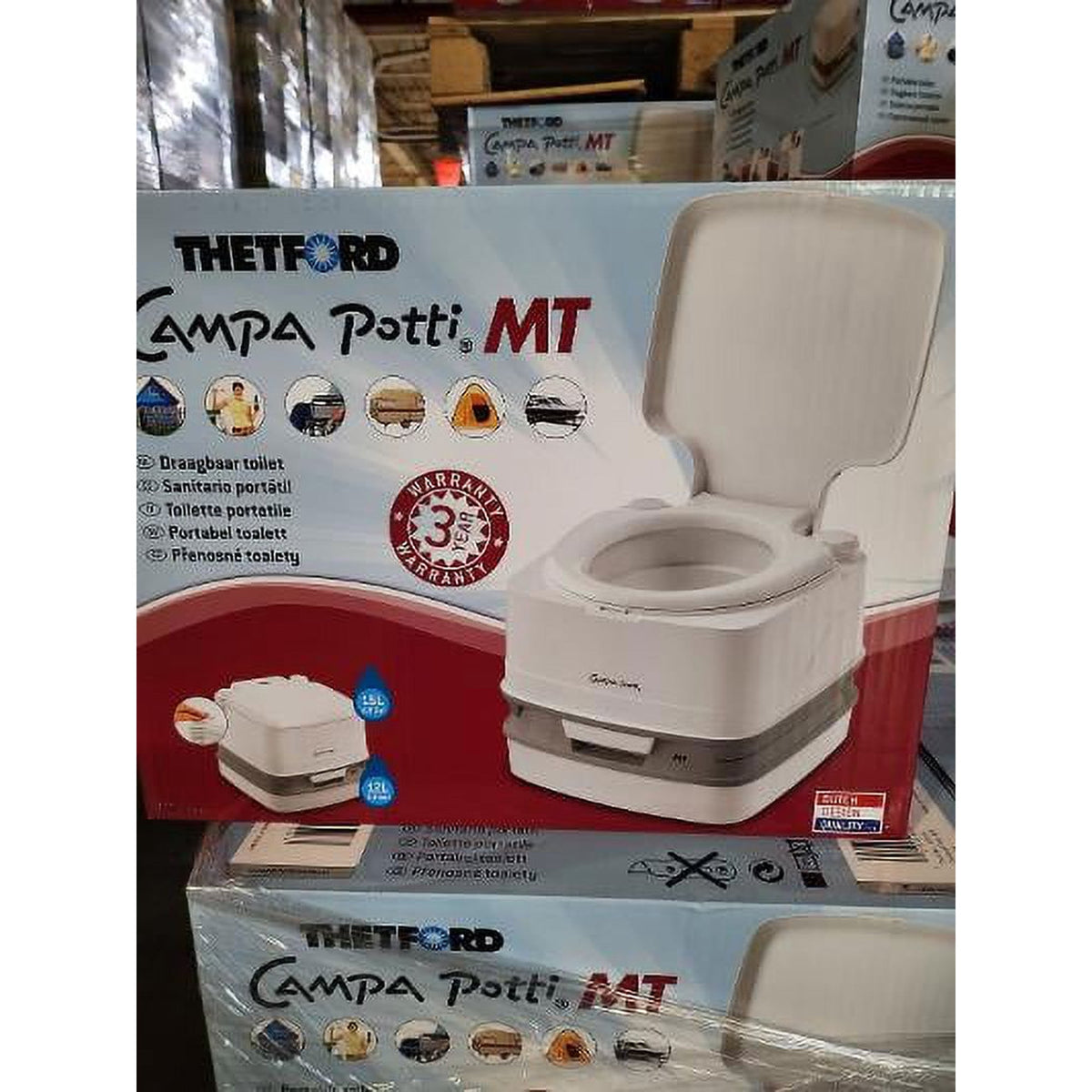 Thetford Campa-Potti MT, 4-gal Portable Toilet, Length 16.8 x Width 15.1 in x Height 13 in.