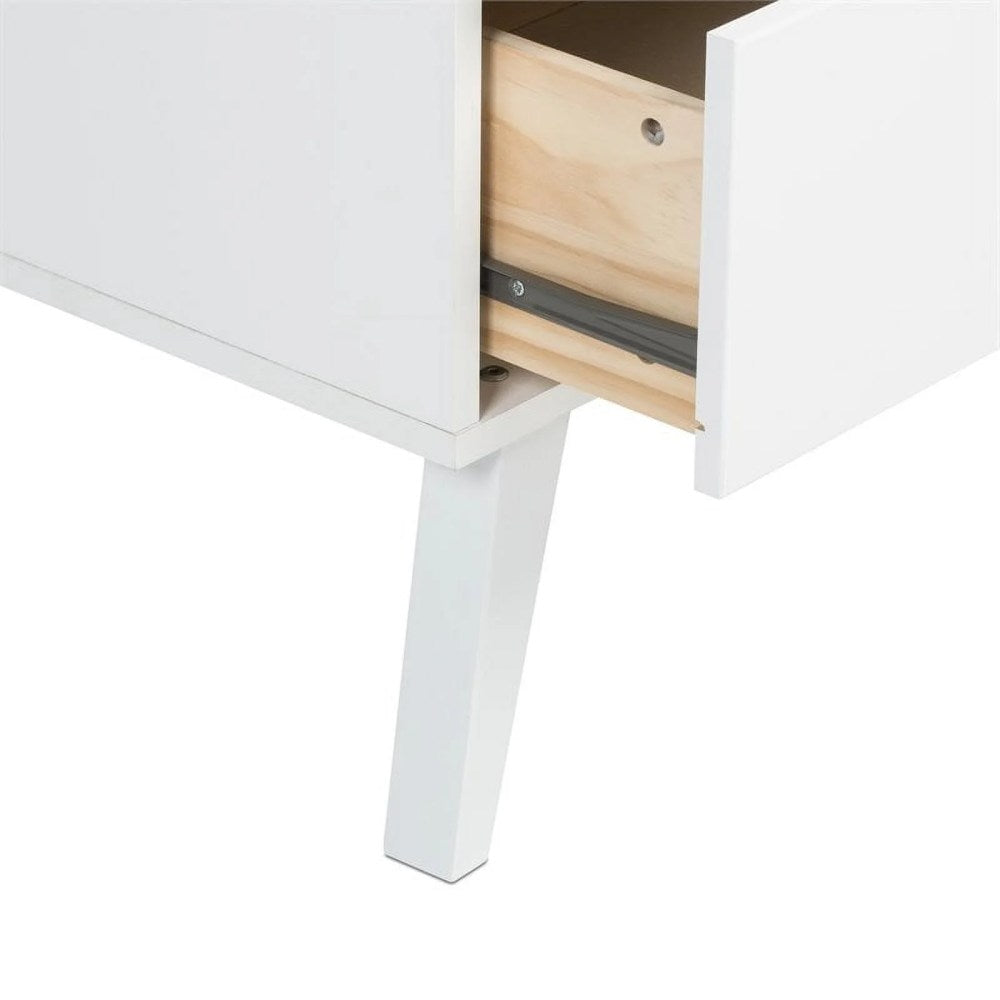 Prepac Milo 2-Drawer Tall Nightstand With Open Shelf, White