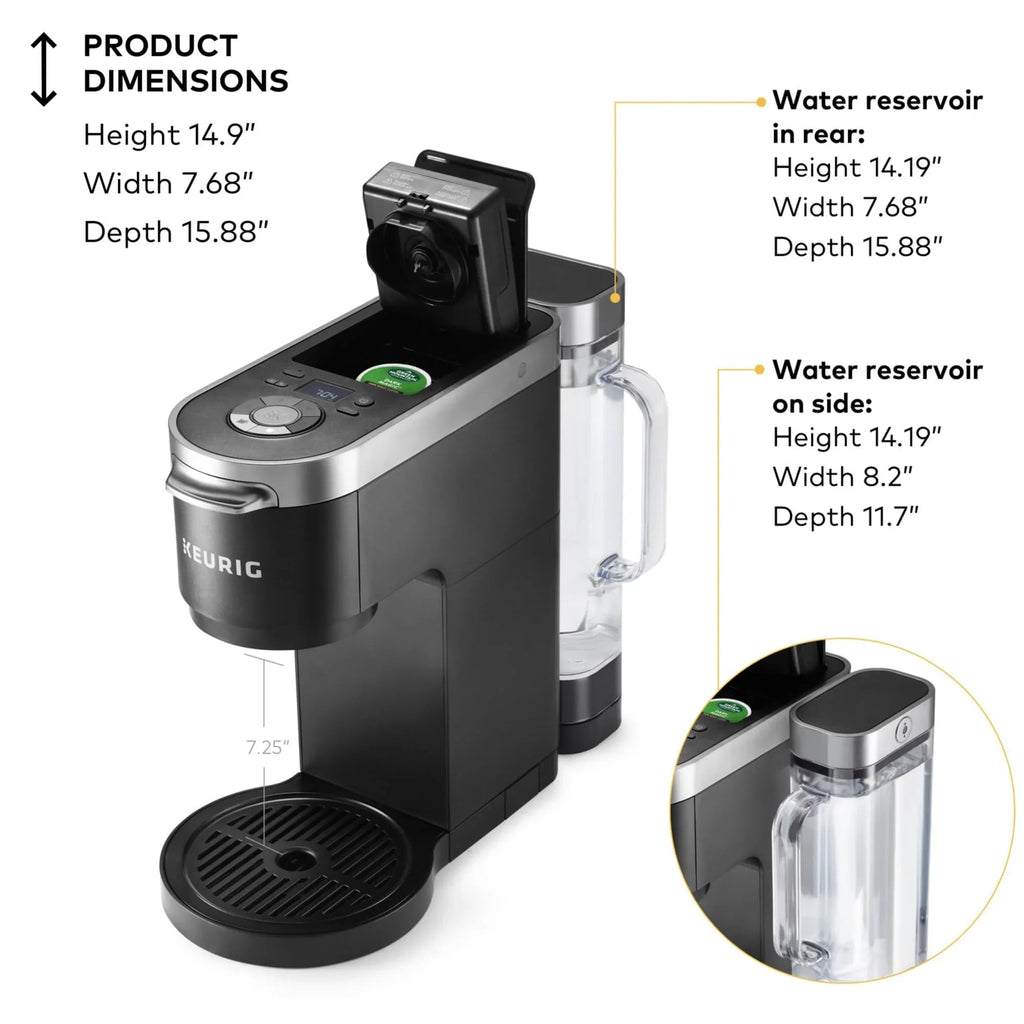 Keurig Single Serve & Carafe Coffee Maker, 60 oz Water Reservoir, 12-Cup Thermal Carafe - K-Duo Plus