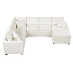 Modular Sectional Sofa Bed With Pull-Out Sleeper, Storage Ottoman, 112.2D x 86.2W x 35.8H
