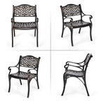 All-Weather Cast Aluminum Outdoor Dining Chairs, Set Of 2 - 23 in x 22 in x 32.5 in