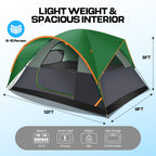COBIZI 6-8-10 Person Camping Tents with Rainfly, Tent for Camping with Pockets, Waterproof Camp Tent with Mesh Windows, Family Camping Tent For