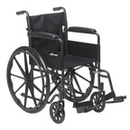 Drive Medical Silver Sport 1 Wheelchair With Full Arms And Swing Away Removable Footrest