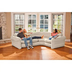 Intex Inflatable L-Shaped Corner Sofa With Cup Holders, Gray, 2-Pack