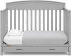 Graco 5-in-1 Convertible Crib With Storage Drawer, White