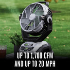 POWER+ 18 in Portable Outdoor Electric Misting Fan, 5 Speeds
