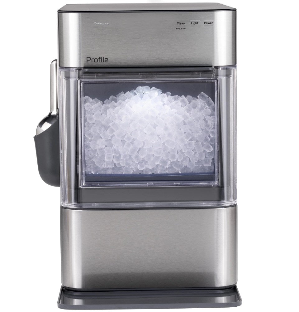 GE Profile Opal 2.0 Ultra Nugget Ice Maker With Scale Inhibiting Filter, Scoop, 38 lbs In 24 Hours, WiFi - Stainless Steel