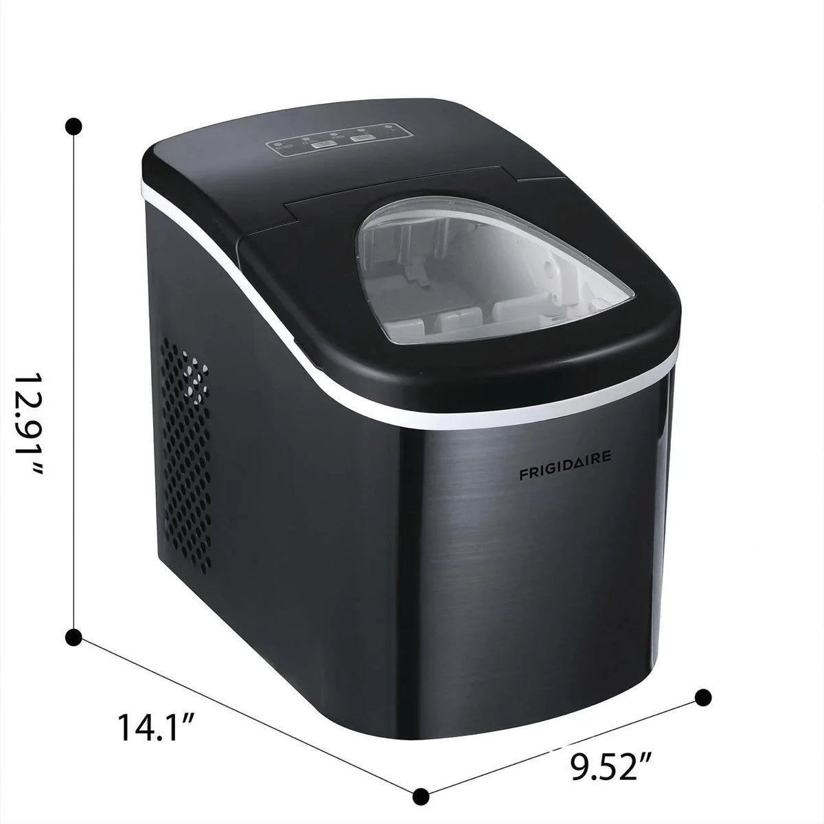 Frigidaire Portable Self-Cleaning Ice Maker, Black Stainless Steel - EFIC117-Ssblack_Sc