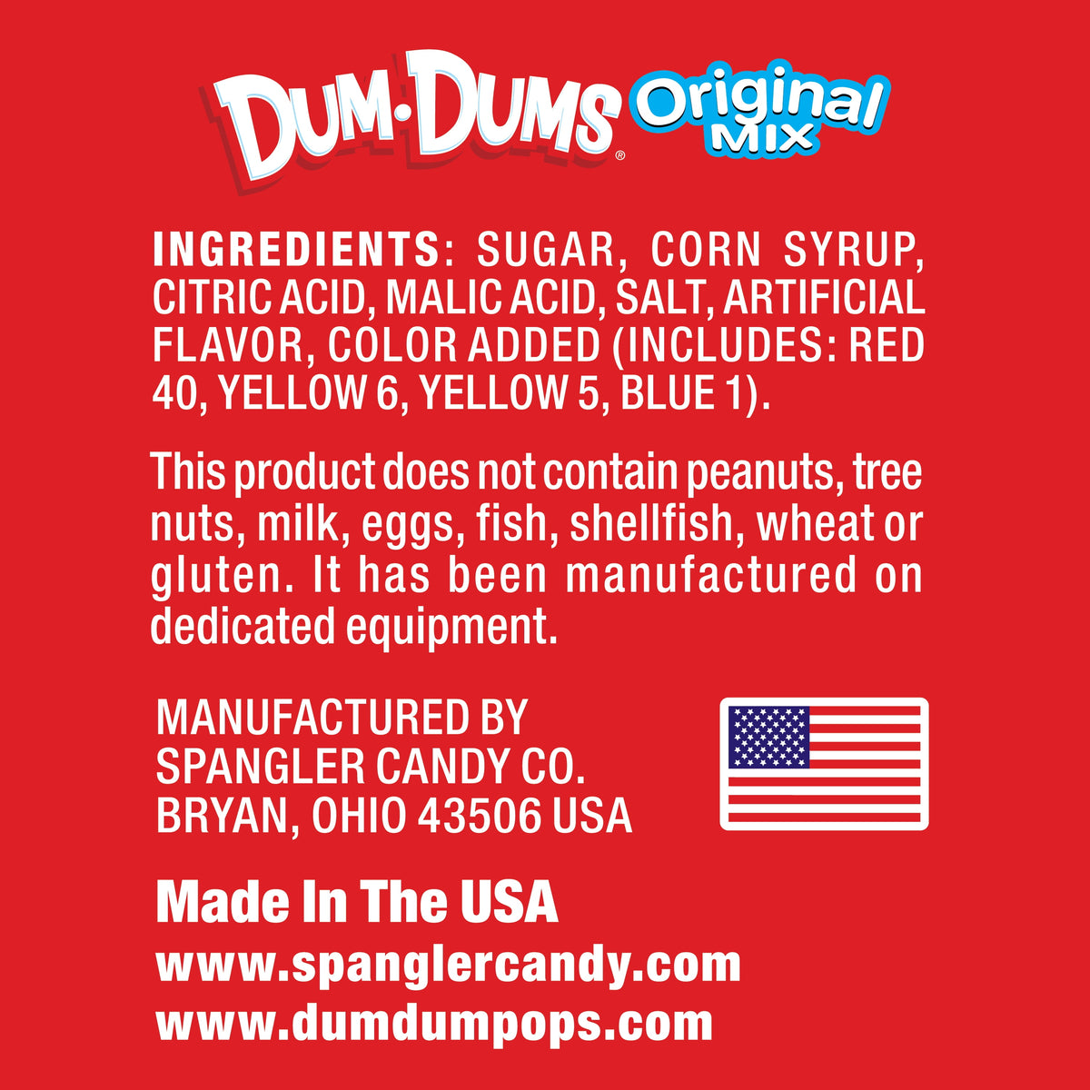 Dum Dums Original Mix Halloween Assorted Candy, Allergen Free, Lollipops & Suckers, Hard Candy for Trick or Treat and Party Favors, 18.5 oz Bag