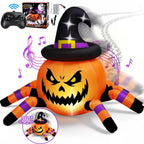 Firstness 2.4GHz Remote Control Car Halloween Inflatable Pumpkin Spider Blow ups Rc Car 360° Rotation, 3 Music and LED Lights, Aged 3+