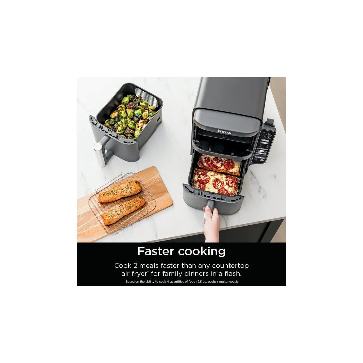 Ninja DoubleStack XL Smart 2-Basket Air Fryer, 10 QT