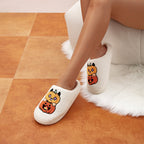 BERANMEY Halloween Slippers for Women Perfect Soft Plush Comfy Warm Slip-On Cute Womens Slippers Indoor Fluffy House Slippers for Women and Men Non-slip Fuzzy Flat Slides