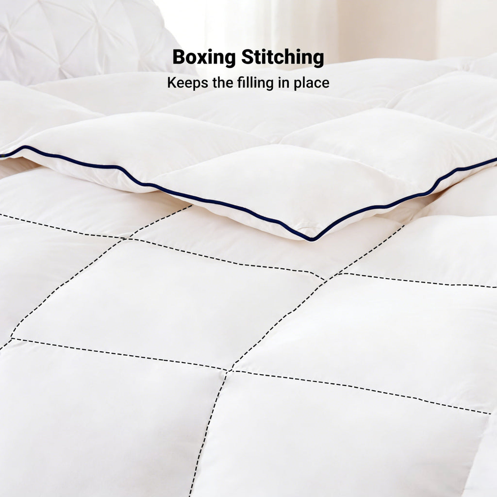Yalamila Down Comforter Twin Size, 100% Cotton Ultra Soft Duvet Insert for All Season, Hotel Luxury Breathable Goose Feather Down Fiber Bedding