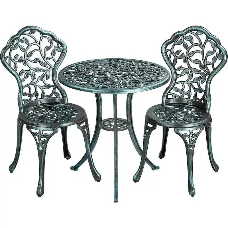 Yaheetech 3-Piece Aluminum Patio Bistro Set With 2 Chairs And Table - Antique Finish