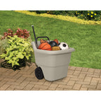 Suncast Resin Rolling Lawn and Utility Cart with Retractable Handle