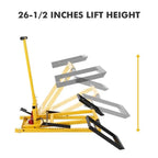 Lawn Mower Lift With Hydraulic Jack, 26 Inches, 500 LBS Capacity, Yellow - PHO_13L5VR2X2L