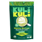 6 pack) Kuli Kuli Organic Matcha Green Tea Moringa Latte, Lion's Mane, Low-Caffeine, 3.41 oz