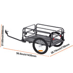 VEVOR Bike Cargo Trailer, 160 lbs Load Capacity, Heavy-Duty Bicycle Wagon Cart, Foldable Compact Storage & Quick Release with Universal Hitch, 16"