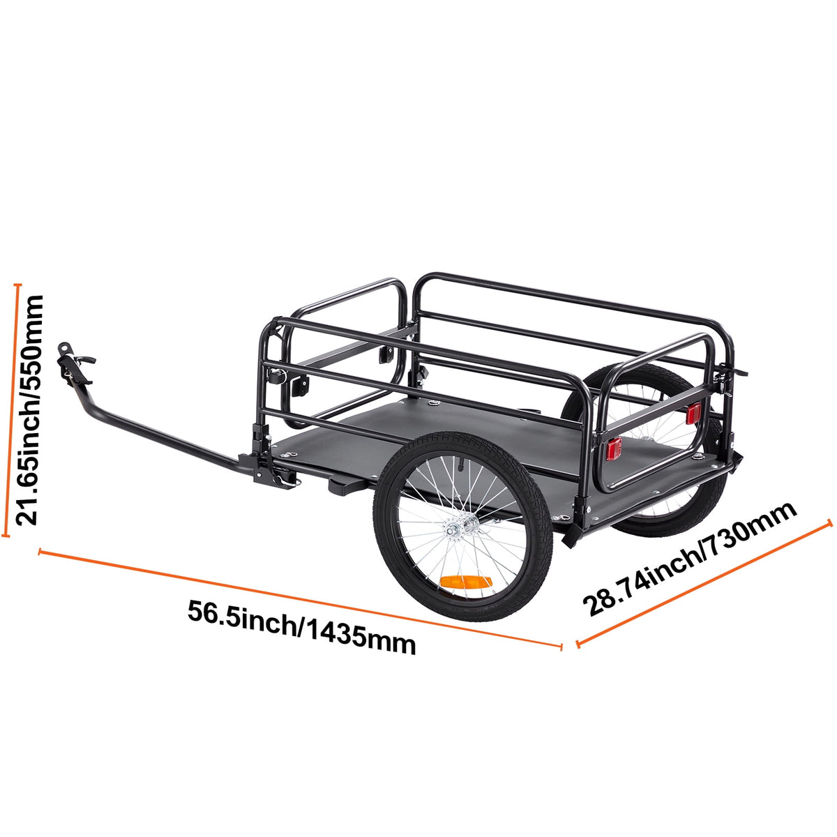 VEVOR Bike Cargo Trailer, 160 lbs Load Capacity, Heavy-Duty Bicycle Wagon Cart, Foldable Compact Storage & Quick Release with Universal Hitch, 16"