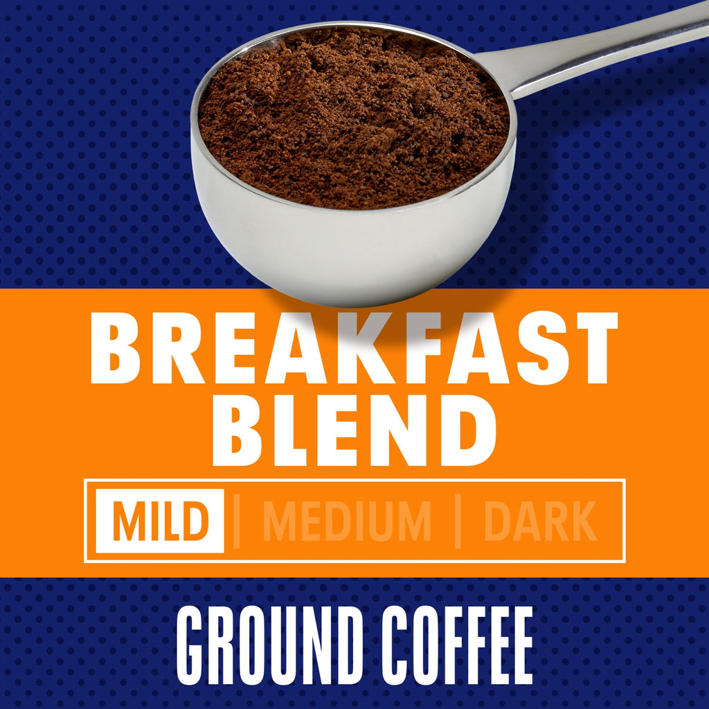 6 pack) Maxwell House Breakfast Blend Mild Roast Ground Coffee, 38.8 oz Canister