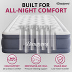 Beautyrest Sensa-Lux Deluxe 24" Queen Air Mattress with Built-In Pump, Auto Shut-Off, Cushioned Coil-in-Coil Comfort