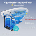 Modern One-Piece Toilet with Pressure-Assisted Flush, Hands-Free Foot Kick & Button Flush, 1.0 GPF WaterSense, 1000g MaP Flush, Soft Close Seat