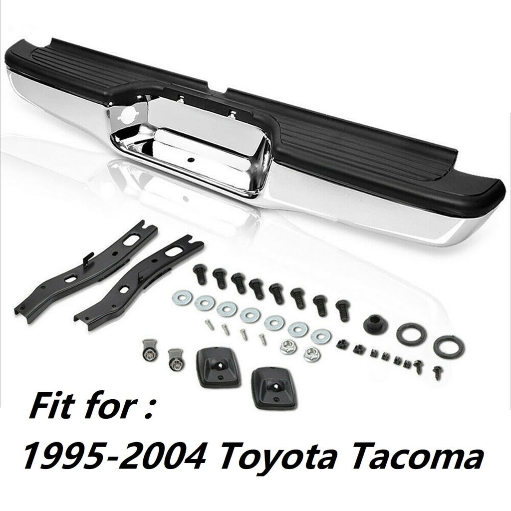 Labwork Rear Step Bumper Kit Fit for 1995-2004 Toyota Tacoma Truck Pickups, Chrome Stainless Steel