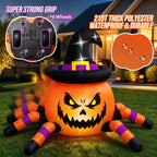 Firstness 2.4GHz Remote Control Car Halloween Inflatable Pumpkin Spider Blow ups Rc Car 360° Rotation, 3 Music and LED Lights, Aged 3+