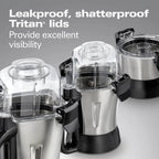 Hamilton Beach Professional Juicer Mixer Grinder 2.2 HP 120V With 3 Stainless Steel Jars, 1.5 Liters - 58770