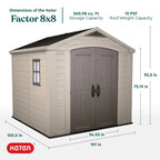 Keter Resin Outdoor Storage Shed, Taupe, 8 x 11 Foot - Factor