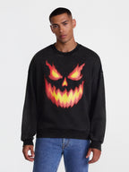 Men's Halloween Back Breaker Graphic Long Sleeve Sweatshirt from Way to Celebrate, Sizes XS-5XB