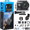 AKASO EK7000 Action Camera 4K 30FPS Waterproof Camera Underwater 131FT with EIS Ultra HD WiFi 170° Wide Angle Sports Helmet Bike Video Black