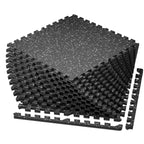Amadwell 0.56" Thick 48 Sq Ft Gym Flooring for Home Gym, 12 Tiles Exercise Equipment Mats, Rubber Top with High Density EVA Foam, Large Interlocking