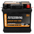 Autocessking Platinum AGM Battery, Group 140R Rechargeable Automotive Batteries for Car, H4 12 Volt 570 CCA 50Ah 80RC