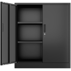 BESFUR Metal Storage Cabinet with Doors and Shelves, for Home, Office, Garage - Black