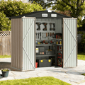 BaPiPro 6.2x4 FT Outdoor Storage Shed with Integrated Base - Heavy-Duty Metal Garden Tool Shed with Vents & Secure Locking Doors, Stable Frame
