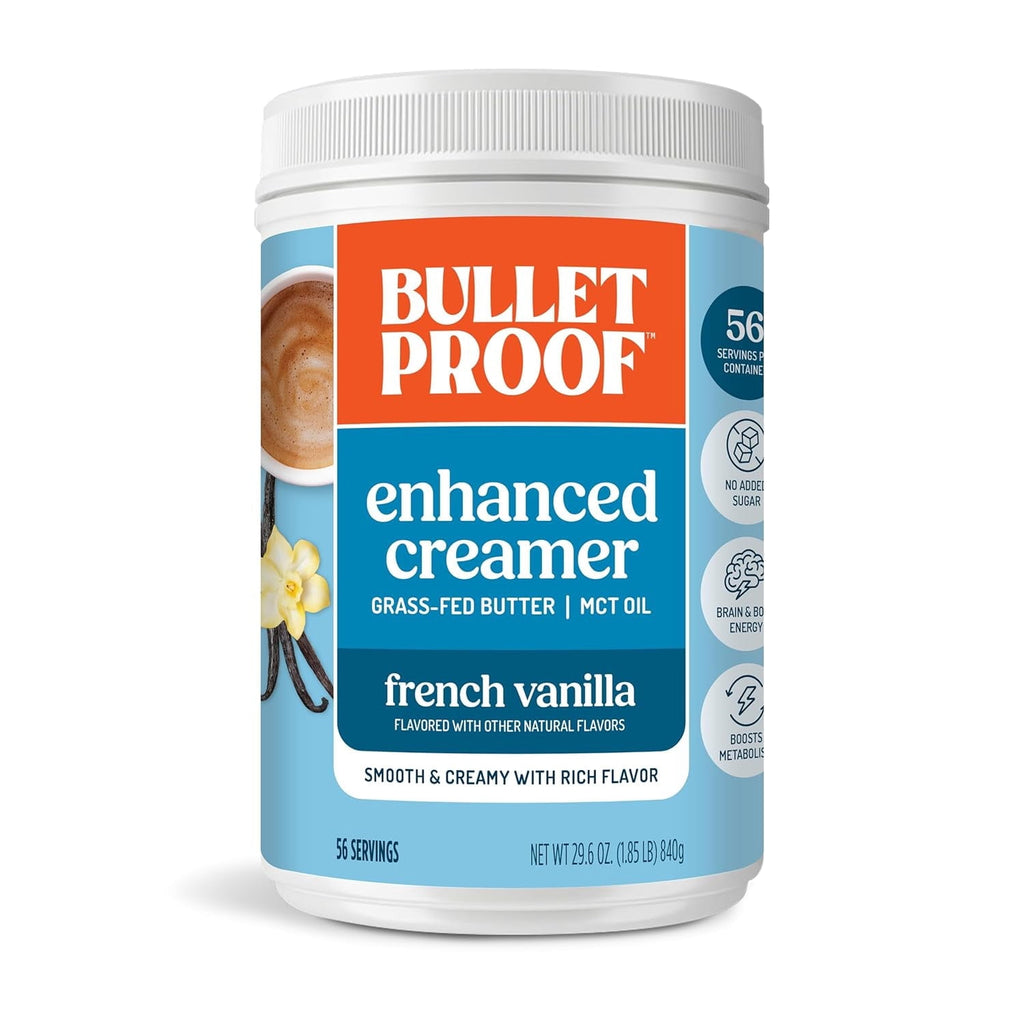 Bulletproof French Vanilla Creamer, 29.6 Ounces, Healthy Coffee Creamer with MCT Oil and Grass-Fed Butter, Value Offering, Keto