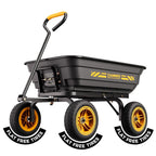 CAMMOO 600 lbs Utility Heavy-Duty Garden Dump Cart 4 Cu.Ft with 10" NO-FLAT TIRES for Landscaping Gardening