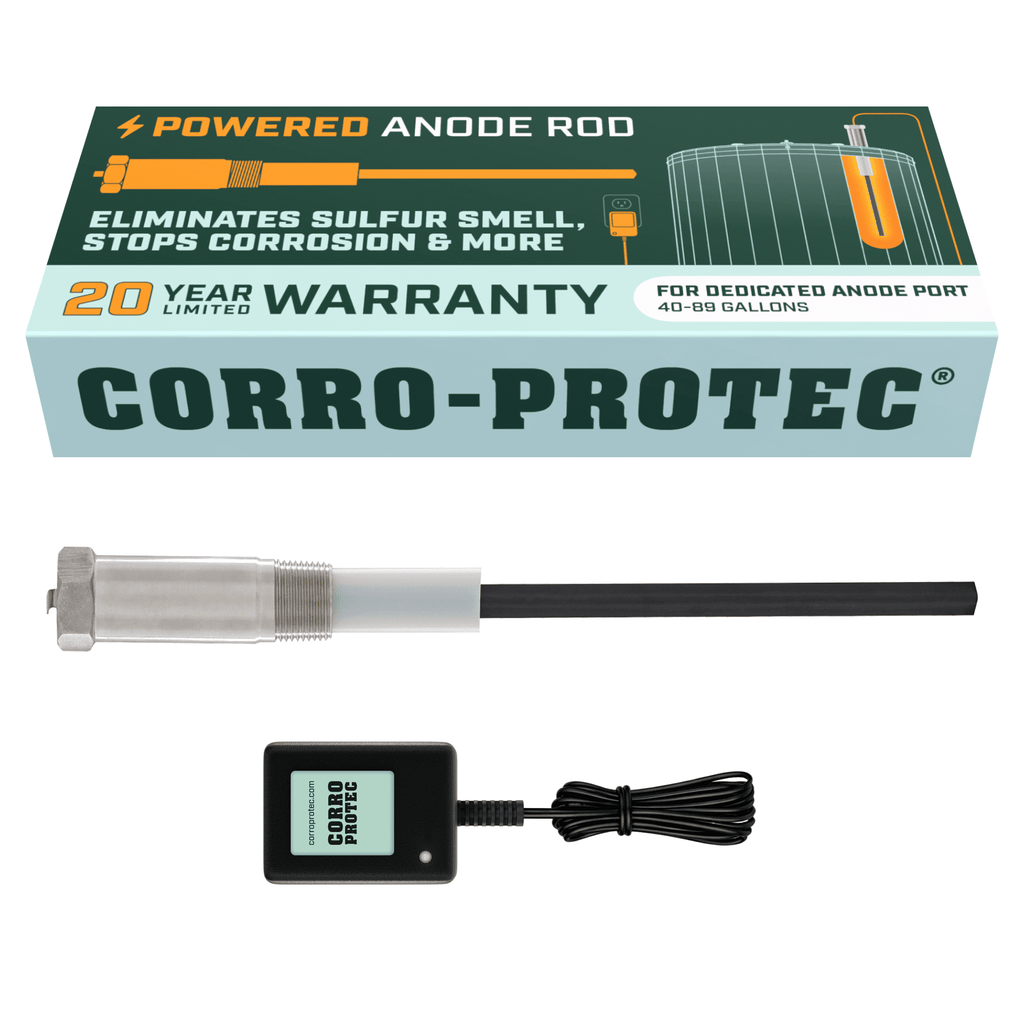 Corro-Protec Powered Anode Rod for Water Heater, Stops Odors and Corrosion, 20-Year