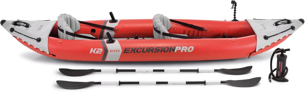 Excursion Pro K2 Inflatable 2-Person Kayak Set With 86in Paddles And Pump - 68309EP