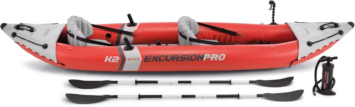 Excursion Pro K2 Inflatable 2-Person Kayak Set With 86in Paddles And Pump - 68309EP